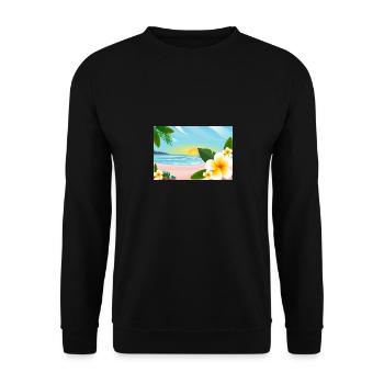 Frangipani Temple Tree Plumeria Frangipani Flower - Unisex Sweatshirt - black - Front - Alina (178cm) & Michal (187cm)