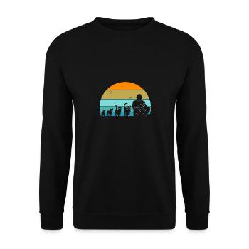 Cat Evolution - Unisex Sweatshirt - black - Front - Alina (178cm) & Michal (187cm)