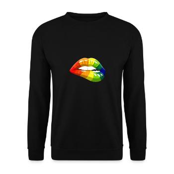 Pride Lips - Unisex Pullover - Schwarz - Vorne - Alina (178cm) & Michal (187cm)