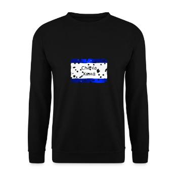 MG Kriti Place Sign Chania - Unisex Sweatshirt - black - Front - Alina (178cm) & Michal (187cm)