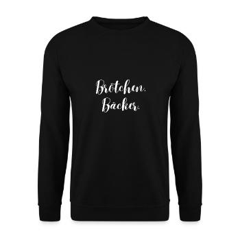Brötchen Bäcker Weiß - Unisex Pullover - Schwarz - Vorne - Alina (178cm) & Michal (187cm)