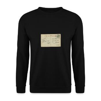 Vintage französische Postkarte, Handschrift - Unisex Pullover - Schwarz - Vorne - Alina (178cm) & Michal (187cm)
