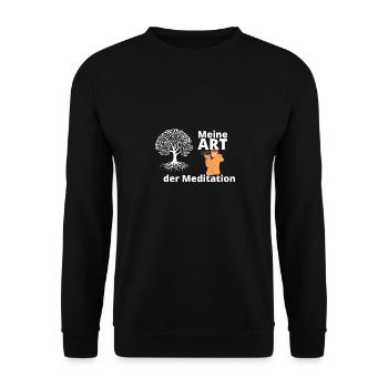 Meine Art der Meditation - Frau Baum Hell - Unisex Pullover - Schwarz - Vorne - Alina (178cm) & Michal (187cm)