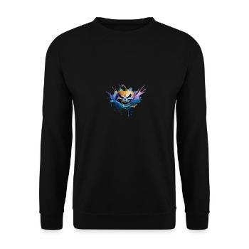 creepy pumpkin head - Unisex Sweatshirt - black - Front - Alina (178cm) & Michal (187cm)