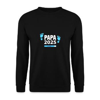 Dad 2025 Loading - Gift for Fathers-to-be - Unisex Sweatshirt - black - Front - Alina (178cm) & Michal (187cm)