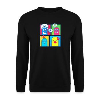 Small Creatures (Comic, Pop Art) - Unisex Sweatshirt - black - Front - Alina (178cm) & Michal (187cm)