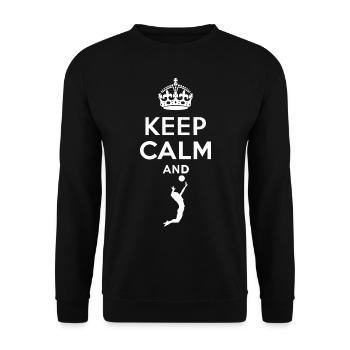 Keep Calm - Volleyball - Unisex Sweatshirt - black - Front - Alina (178cm) & Michal (187cm)
