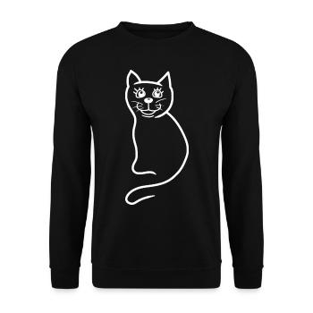 Chat silhouette animaux Chats Dame chat - Sweat-shirt Unisexe - noir - Devant - Alina (178cm) & Michal (187cm)