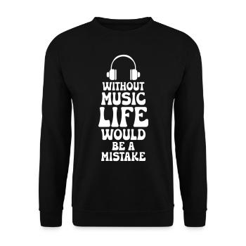 Sans musique - Sweat-shirt Unisexe - noir - Devant - Alina (178cm) & Michal (187cm)