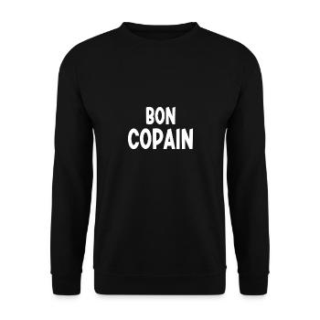 bon copain - Sweat-shirt Unisexe - noir - Devant - Alina (178cm) & Michal (187cm)