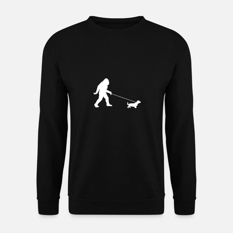 Yeti und Dackel - Unisex Pullover - Schwarz