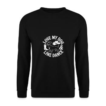 J’adore mon chien et la danse en ligne - Sweat-shirt Unisexe - noir - Devant - Alina (178cm) & Michal (187cm)