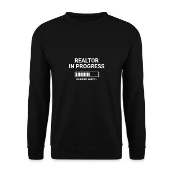 Realtor in Progress Please Wait - Unisex Sweatshirt - black - Front - Alina (178cm) & Michal (187cm)