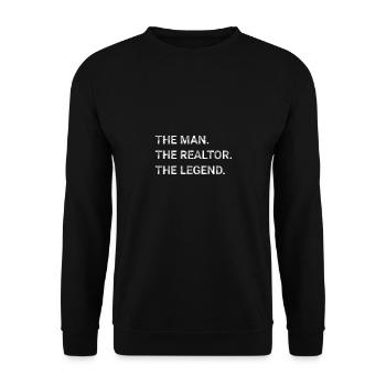 The Man The Realtor The Legend - Unisex Sweatshirt - black - Front - Alina (178cm) & Michal (187cm)