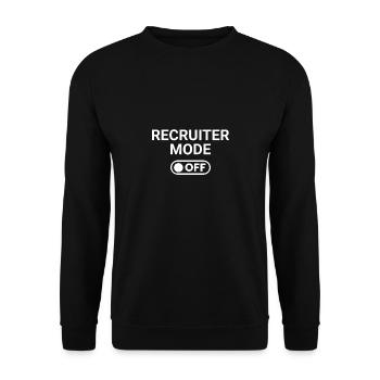 Recruiter Mode OFF - Unisex Sweatshirt - black - Front - Alina (178cm) & Michal (187cm)