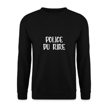 police du rire - Sweat-shirt Unisexe - noir - Devant - Alina (178cm) & Michal (187cm)