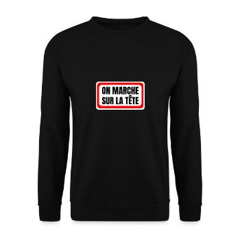 on marche sur la tête - Sweat-shirt Unisexe - noir - Devant - Alina (178cm) & Michal (187cm)