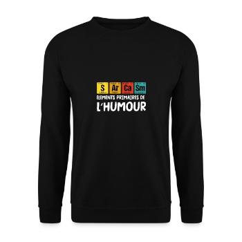 sarcasme - Sweat-shirt Unisexe - noir - Devant - Alina (178cm) & Michal (187cm)