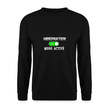 hibernation mode activé - Sweat-shirt Unisexe - noir - Devant - Alina (178cm) & Michal (187cm)