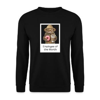 Cat Design -Cat Shirt - Employee of the month - Unisex Sweatshirt - black - Front - Alina (178cm) & Michal (187cm)