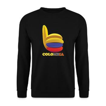plátano Colombia banane  - Unisex Pullover - Schwarz - Vorne - Alina (178cm) & Michal (187cm)