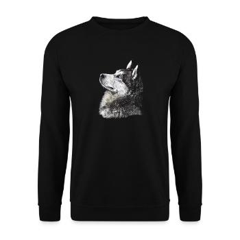 Husky - Unisex Pullover - Schwarz - Vorne - Alina (178cm) & Michal (187cm)