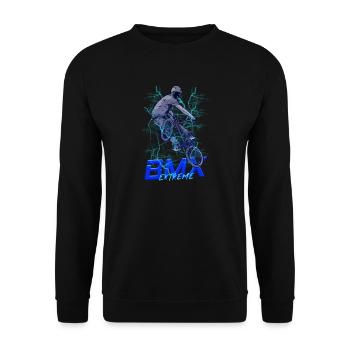 Cascade extrême néon BMX - Sweat-shirt Unisexe - noir - Devant - Alina (178cm) & Michal (187cm)