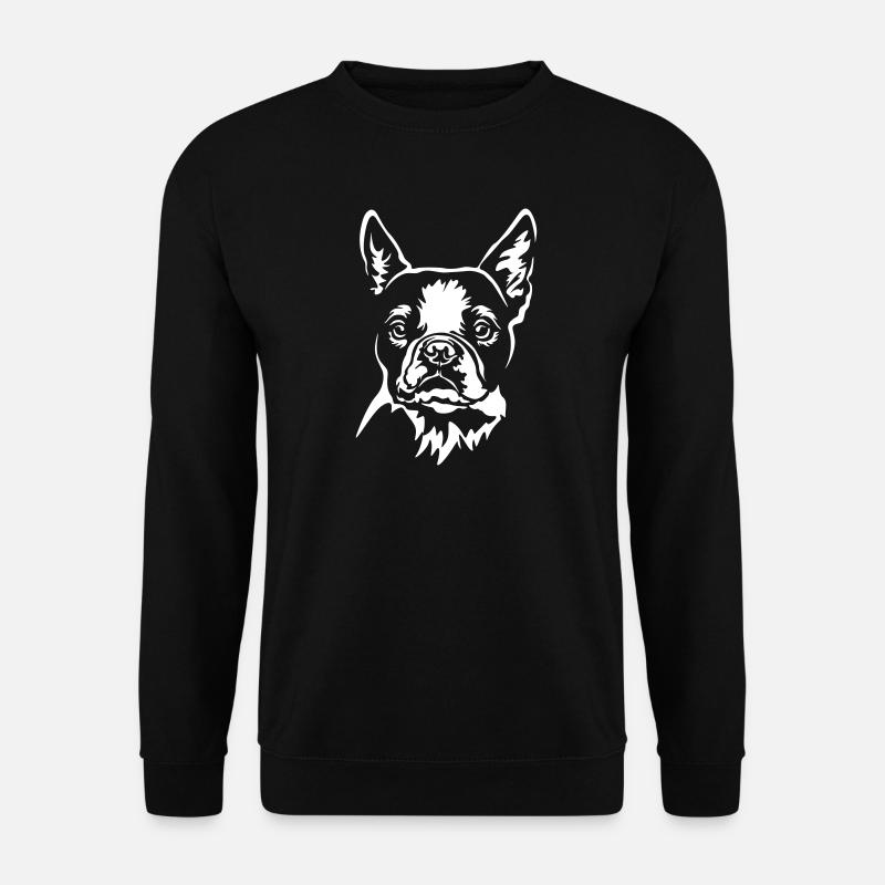 Boston Terrier Kopf "Black Edition" - Unisex Pullover - Schwarz