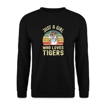 Tiger - Unisex Sweatshirt - black - Front - Alina (178cm) & Michal (187cm)
