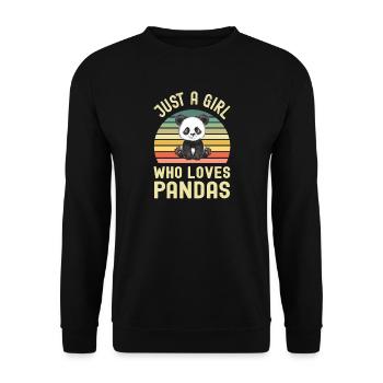 Panda Panda Bear - Unisex Sweatshirt - black - Front - Alina (178cm) & Michal (187cm)