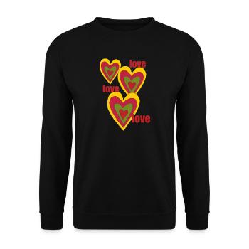 hearts love love love love - Unisex Sweatshirt - black - Front - Alina (178cm) & Michal (187cm)