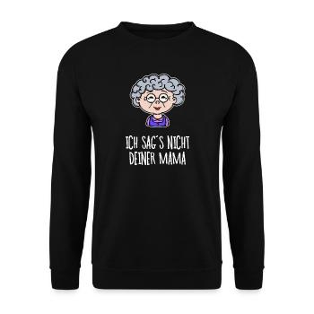 Oma Lustig Statement Großmutter Alte Frau Brille - Unisex Pullover - Schwarz - Vorne - Alina (178cm) & Michal (187cm)