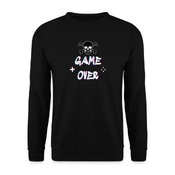 Game over T Shirt - Unisex Pullover - Schwarz - Vorne - Alina (178cm) & Michal (187cm)