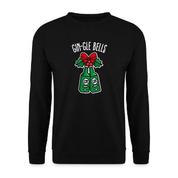 Funny Gin Christmas Gin-Gle bells Jingle bells - Unisex Sweatshirt - black - Front - Alina (178cm) & Michal (187cm)