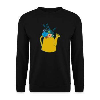 giesskanne senffarben - Unisex Pullover - Schwarz - Vorne - Alina (178cm) & Michal (187cm)