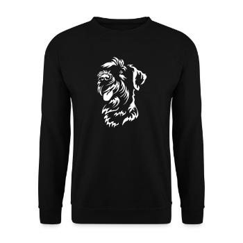 Schnauzer head "Black Edition" - Unisex Sweatshirt - black - Front - Alina (178cm) & Michal (187cm)