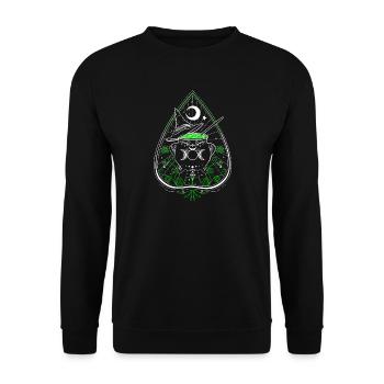 Sorcière Verte Planchette Chaudron Chapeau de Sorcière - Sweat-shirt Unisexe - noir - Devant - Alina (178cm) & Michal (187cm)