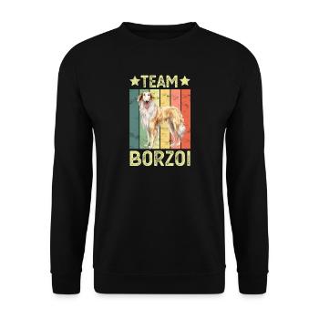Dog Borzoi - Unisex Sweatshirt - black - Front - Alina (178cm) & Michal (187cm)