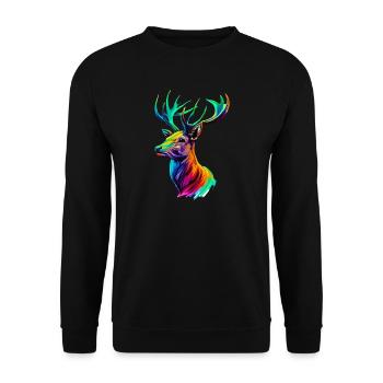 Deer - Unisex Sweatshirt - black - Front - Alina (178cm) & Michal (187cm)