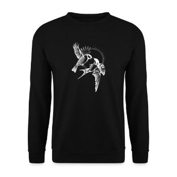 Bird Fight Invert - Unisex Sweatshirt - black - Front - Alina (178cm) & Michal (187cm)