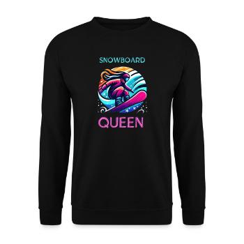 Neon Snowboard Queen Illustration - Unisex Sweatshirt - black - Front - Alina (178cm) & Michal (187cm)