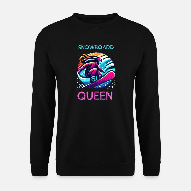 Neon Snowboard Queen Illustration - Unisex Sweatshirt - black