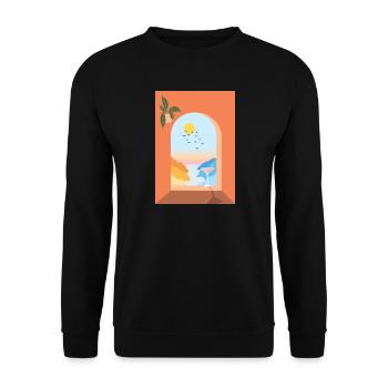 View from the window on holiday - Unisex Sweatshirt - black - Front - Alina (178cm) & Michal (187cm)