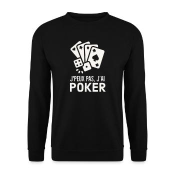 Je peux pas j ai poker - Sweat-shirt Unisexe - noir - Devant - Alina (178cm) & Michal (187cm)