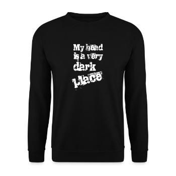 My head is a very dark place - Unisex Pullover - Schwarz - Vorne - Alina (178cm) & Michal (187cm)
