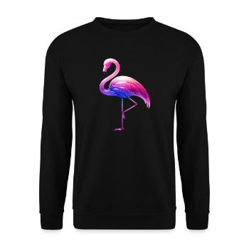 Rosa Flamingo - Unisex Pullover - Schwarz - Vorne - Alina (178cm) & Michal (187cm)