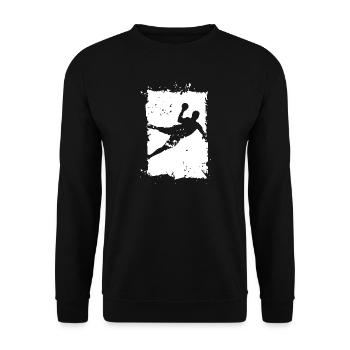 Illustration de destruction d’explosion de lancer de handball - Sweat-shirt Unisexe - noir - Devant - Alina (178cm) & Michal (187cm)
