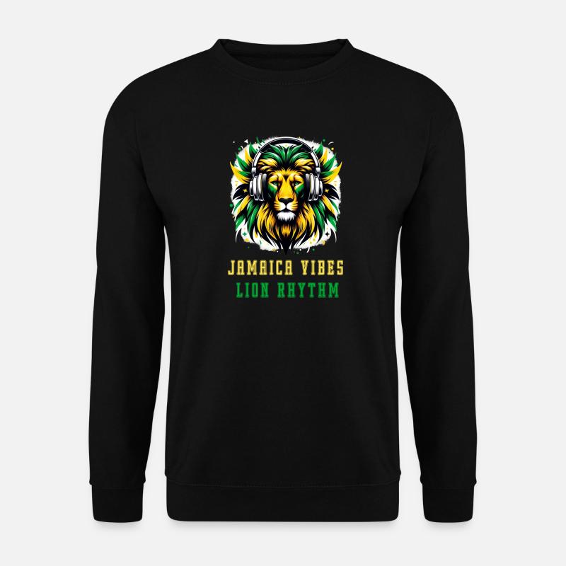Jamaika Löwen Reggae Design - Unisex Pullover - Schwarz