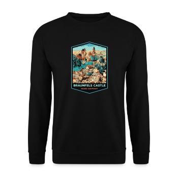 Illustration Château Braunfels, Allemagne - Sweat-shirt Unisexe - noir - Devant - Alina (178cm) & Michal (187cm)