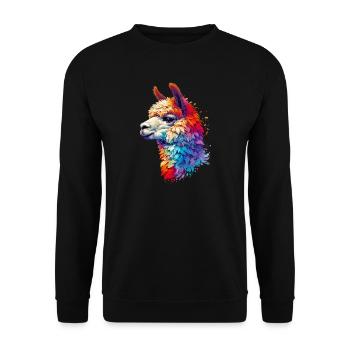 Alpaca - Unisex Sweatshirt - black - Front - Alina (178cm) & Michal (187cm)